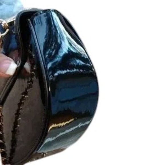 Valentino Orlandi NEW Black Patent Leather crossbody handbag $210 - Picture 8 of 8